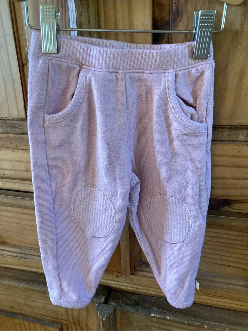 Girls Easy Peasy pink 2 piece long sleeve outfit size 6-9 months